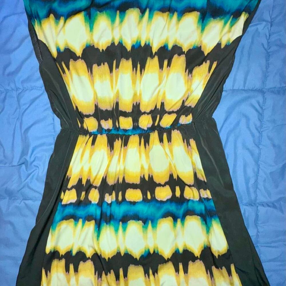 Tie dye dress with yellow black